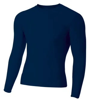 A4 NB3133 Youth Long Sleeve Compression Crew - Navy