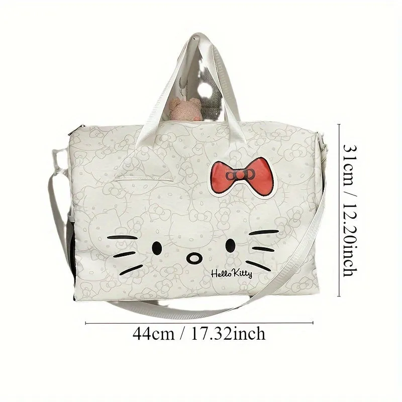 Adorable HelloKitty Large Shoulder Bag - Cute Cartoon Design, Spacious Capacity, Ideal for Fitness, Gym & Travel - Versatile Crossbody Handbag