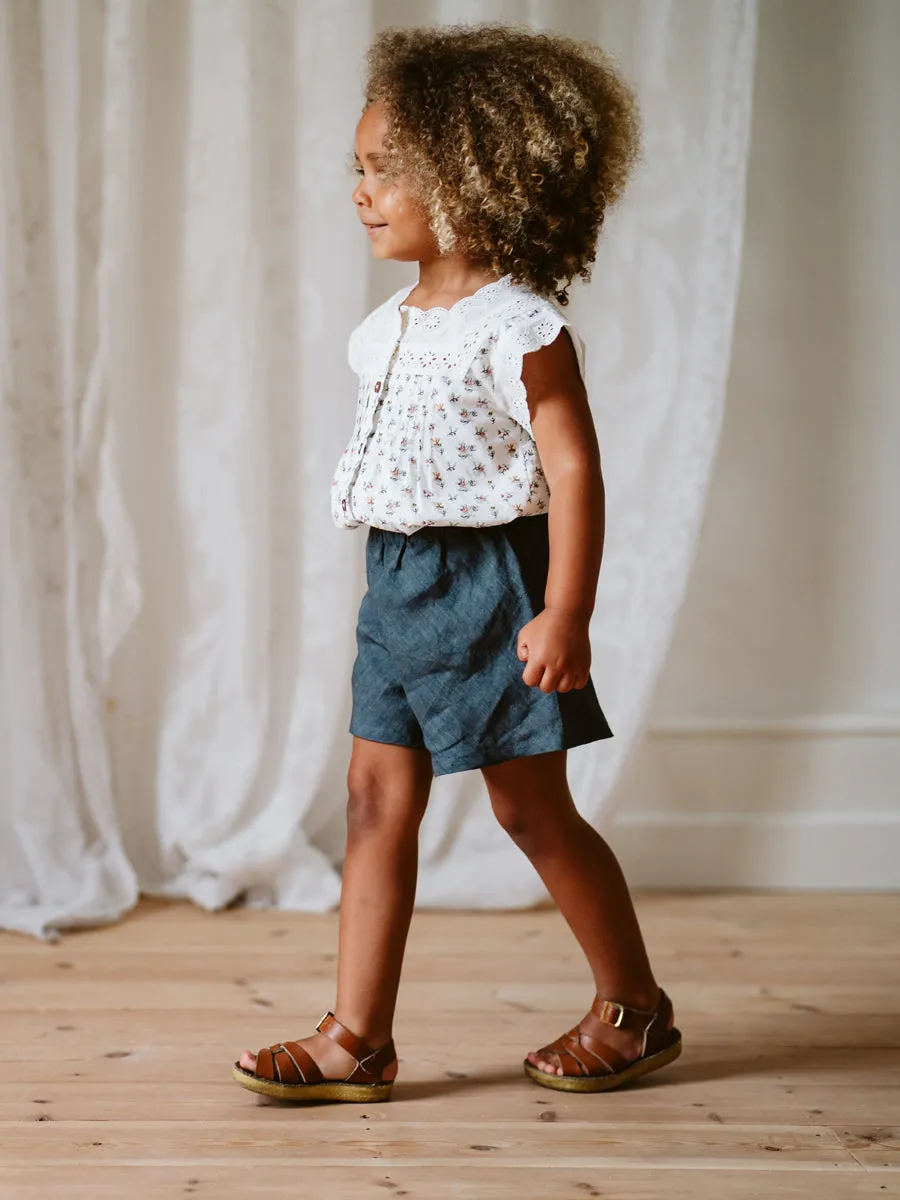 Amelia Shorts - Linen Blue