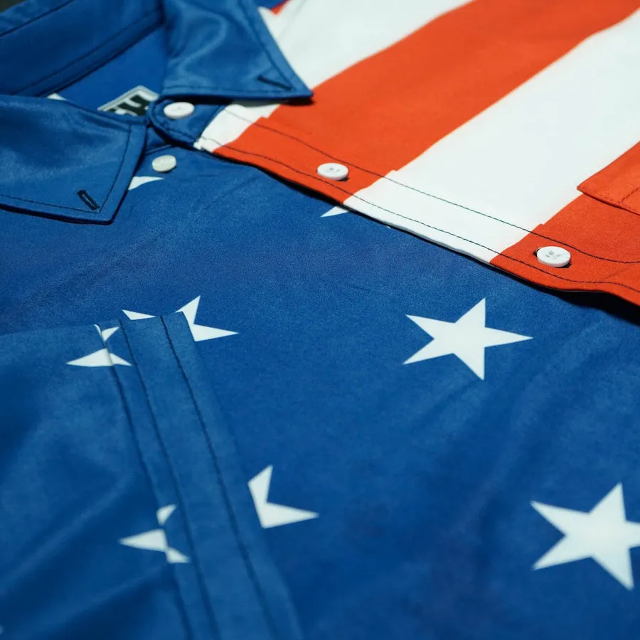AMERICAN FLAG BUTTON DOWN