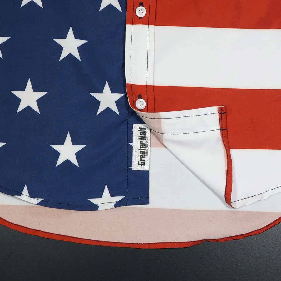 AMERICAN FLAG BUTTON DOWN