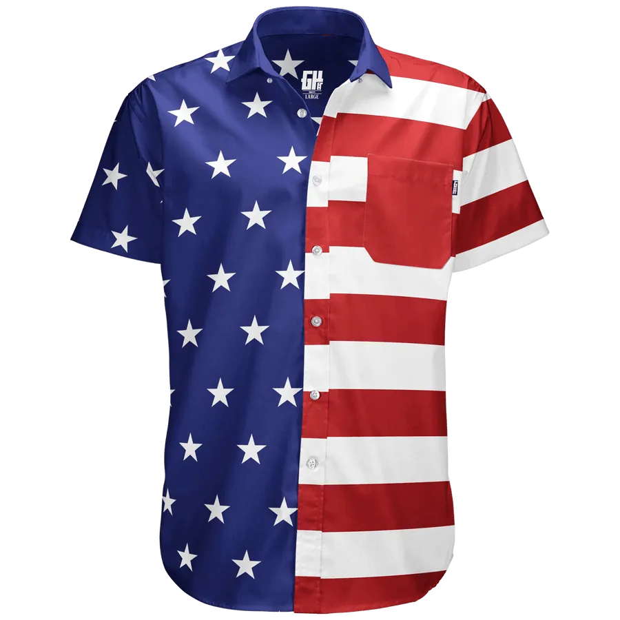 AMERICAN FLAG BUTTON DOWN