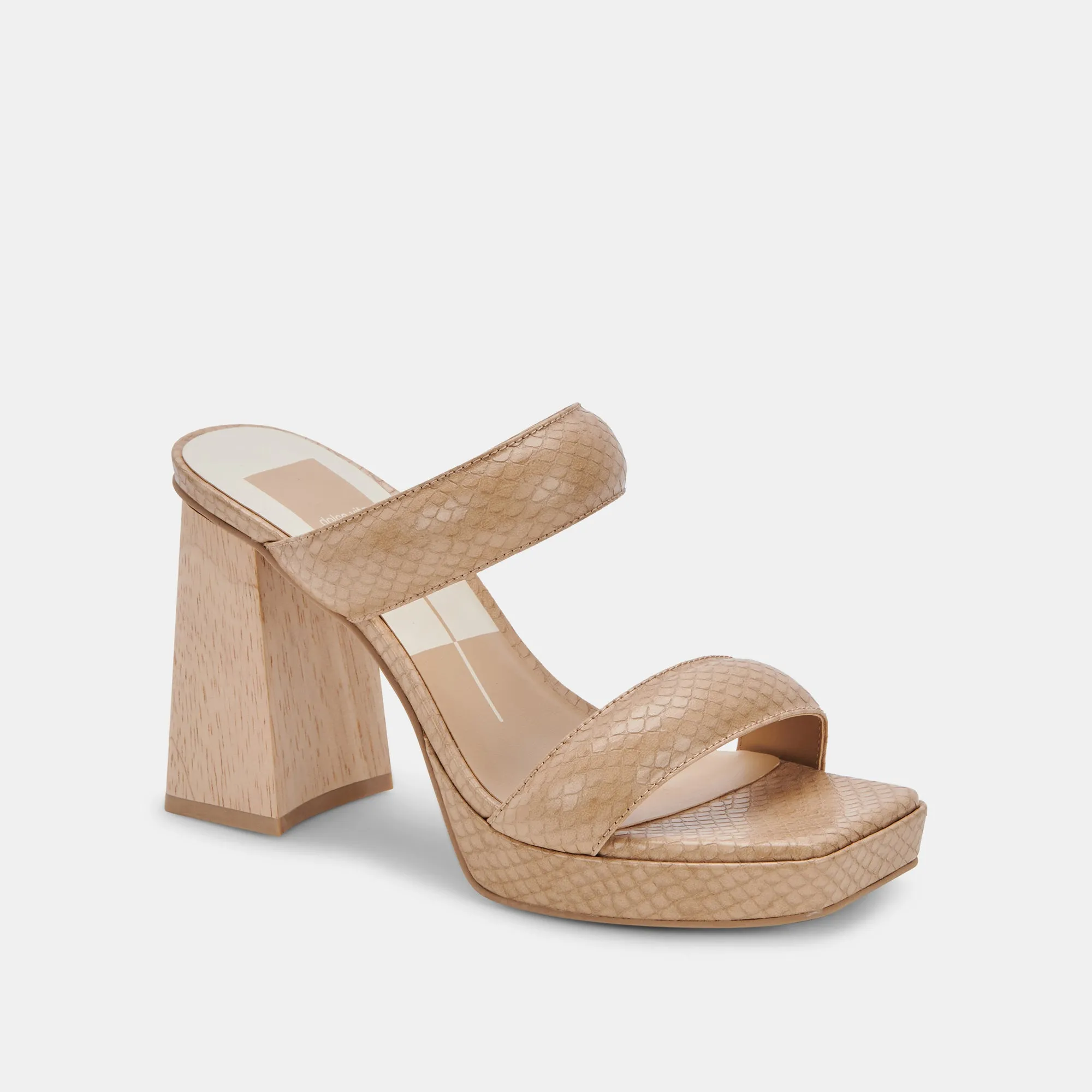 ATLAS HEELS TAUPE EMBOSSED STELLA