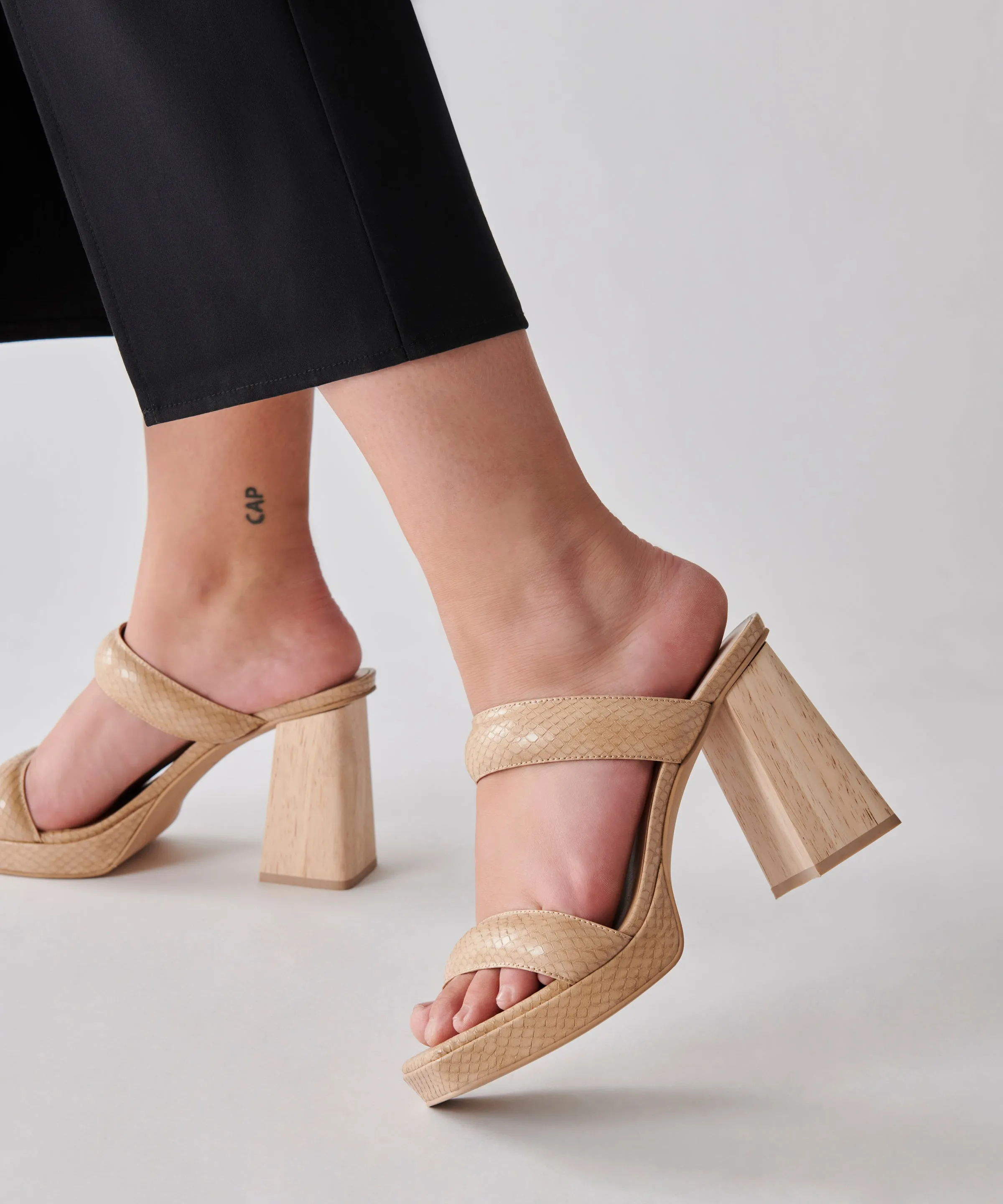 ATLAS HEELS TAUPE EMBOSSED STELLA