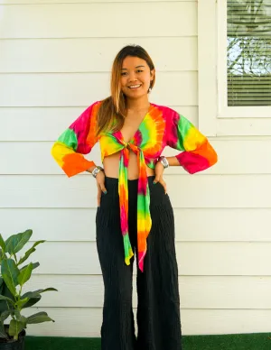 B6689- Hand Dyed Wrap Top