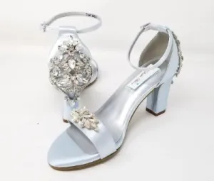 Baby Blue Wedding Shoes with Crystal Details