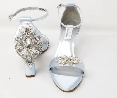 Baby Blue Wedding Shoes with Crystal Details