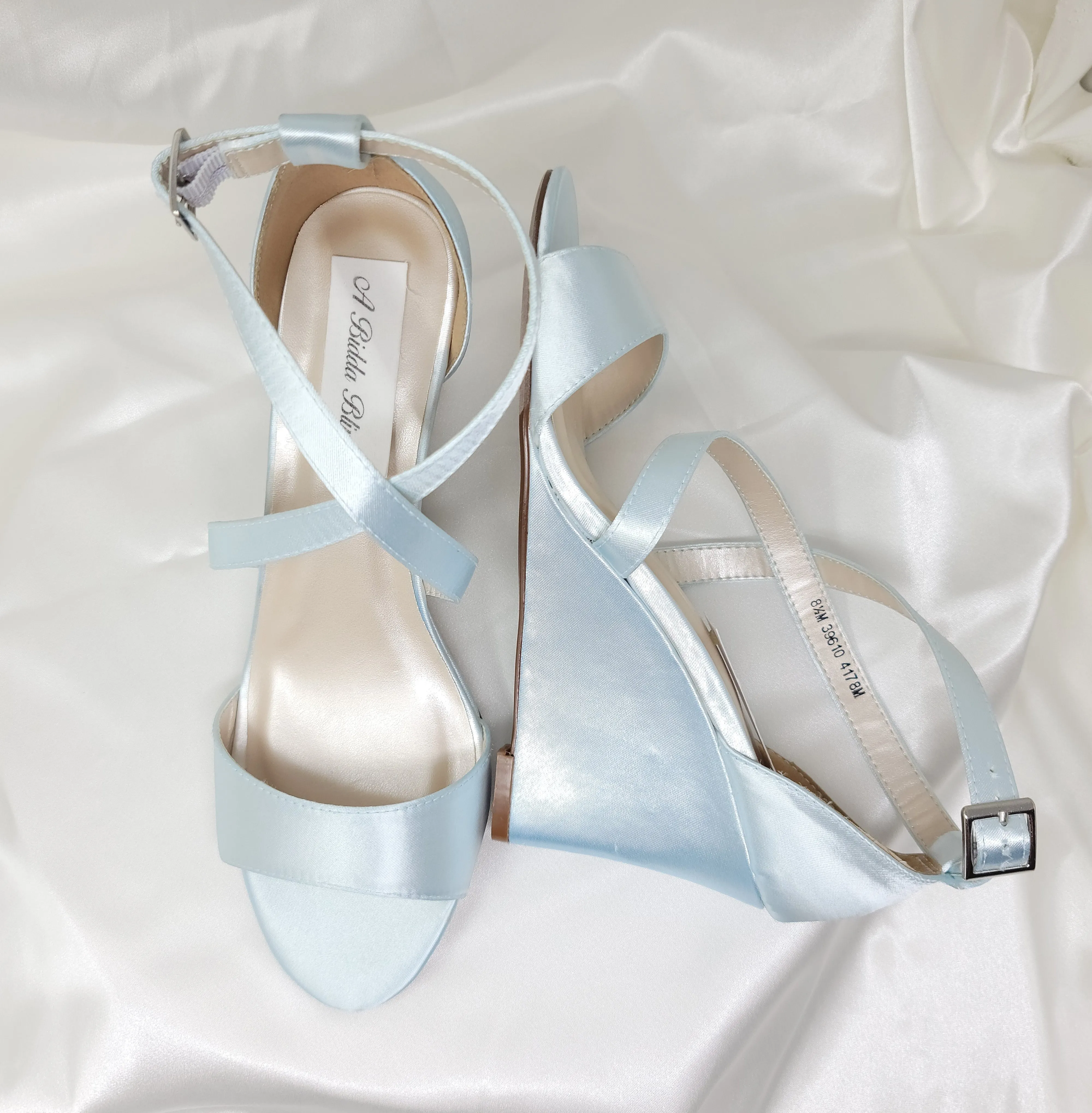 Baby Blue Wedding Wedges For Bride or Bridesmaids | Dyeable Shoes