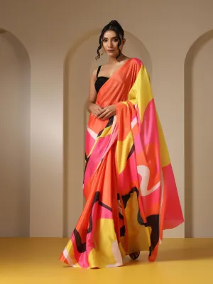 Bauhauz Printed Saree with Blouse Fabric