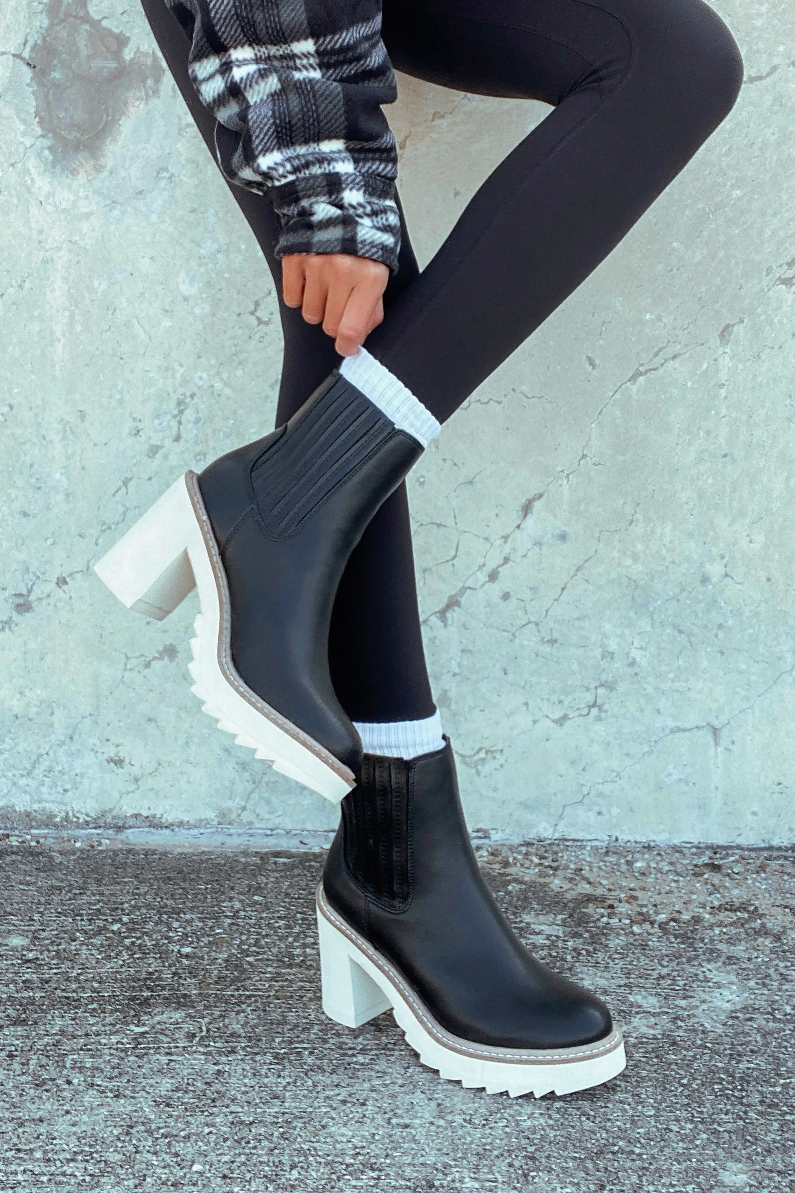 Beau Faux Leather Booties -Black