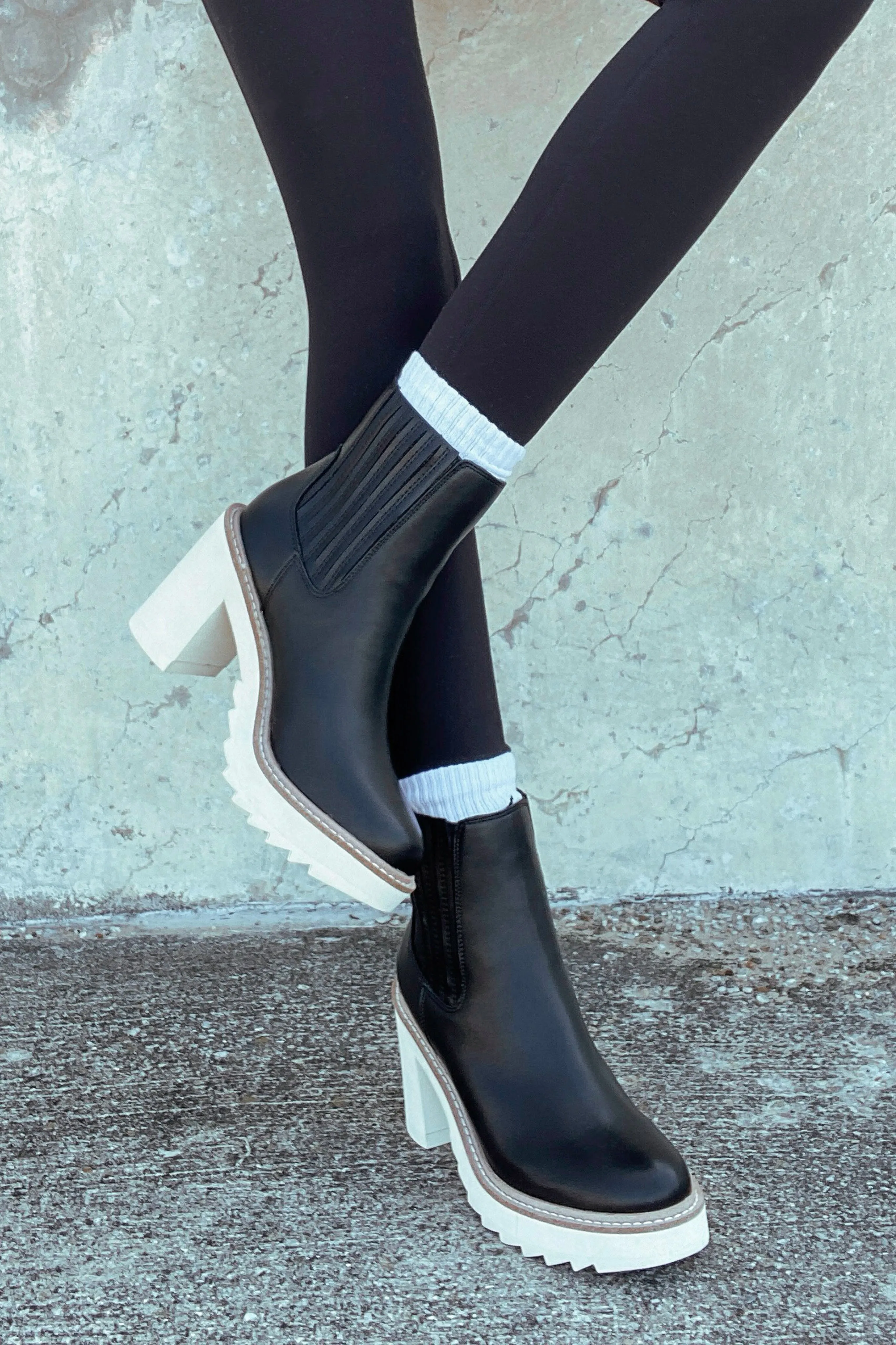 Beau Faux Leather Booties -Black