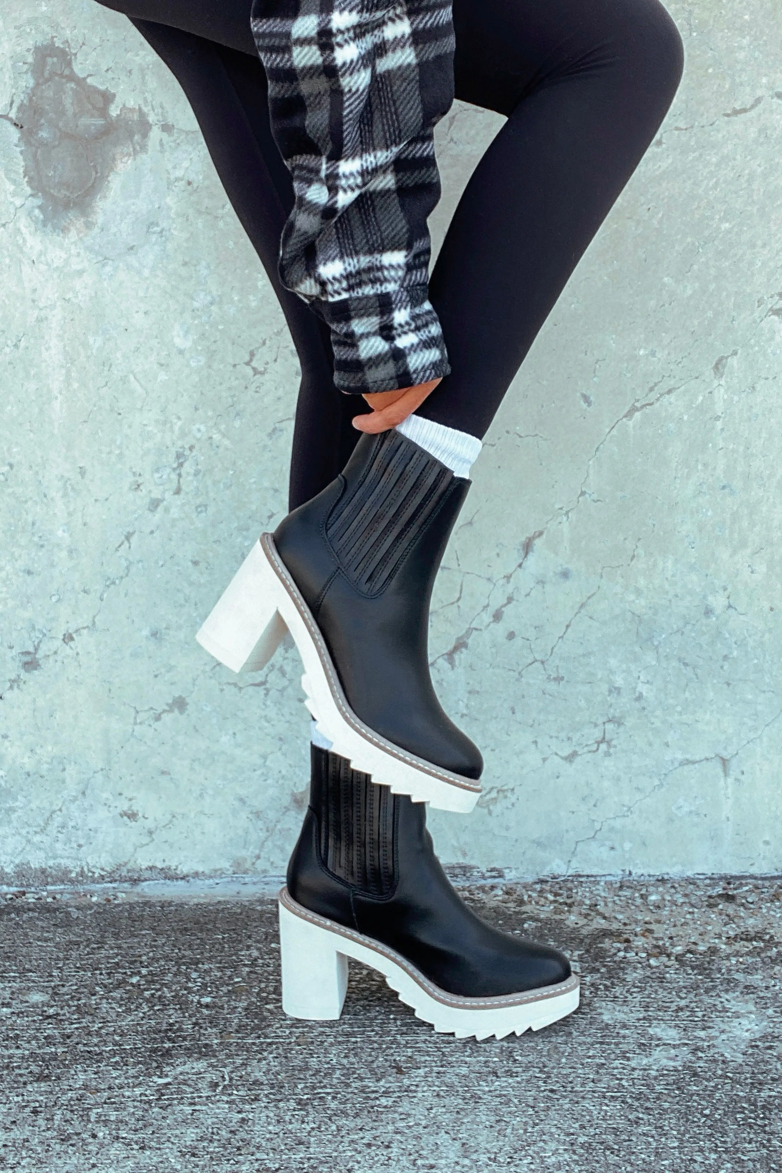 Beau Faux Leather Booties -Black