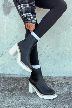 Beau Faux Leather Booties -Black