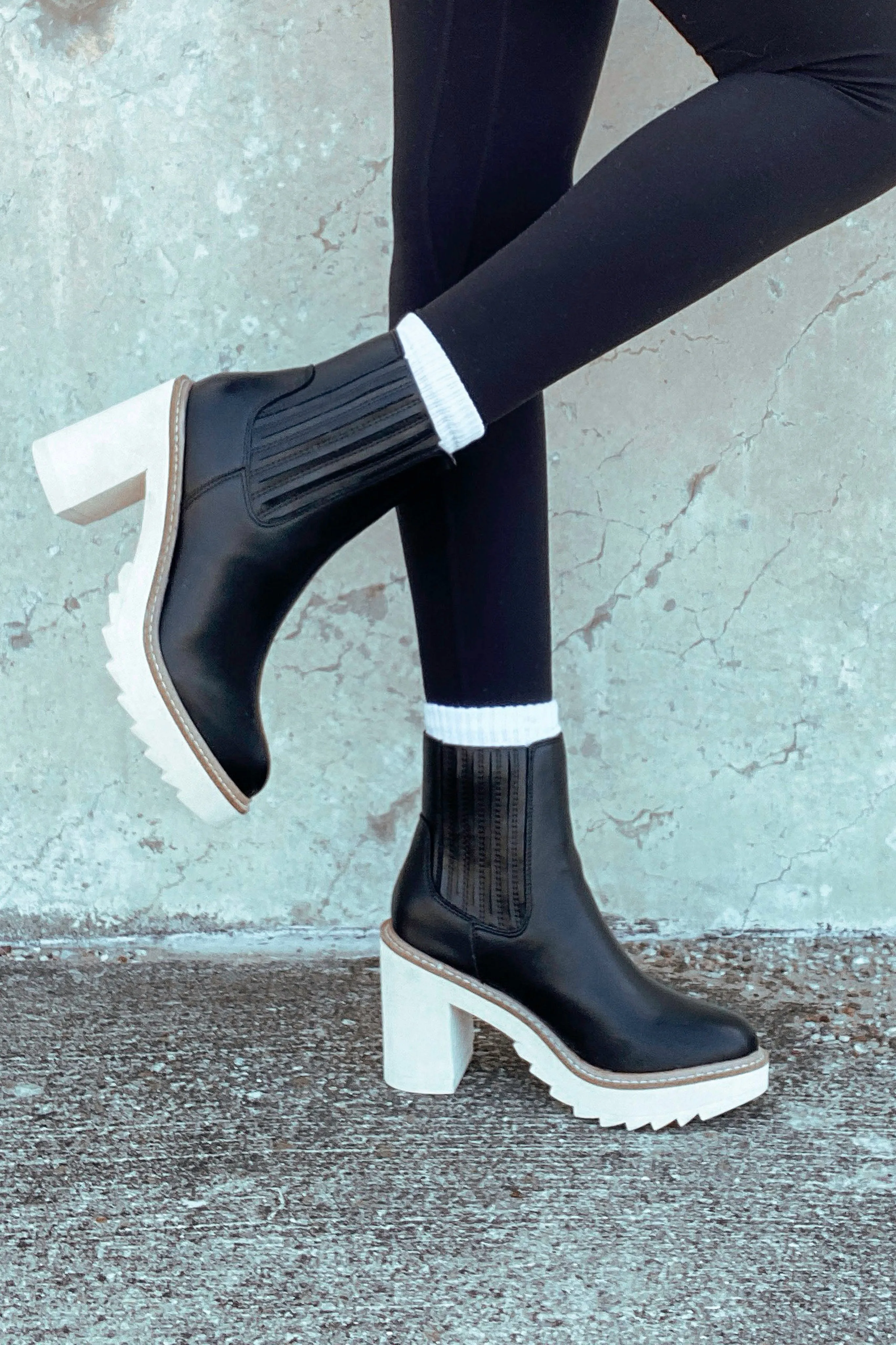 Beau Faux Leather Booties -Black