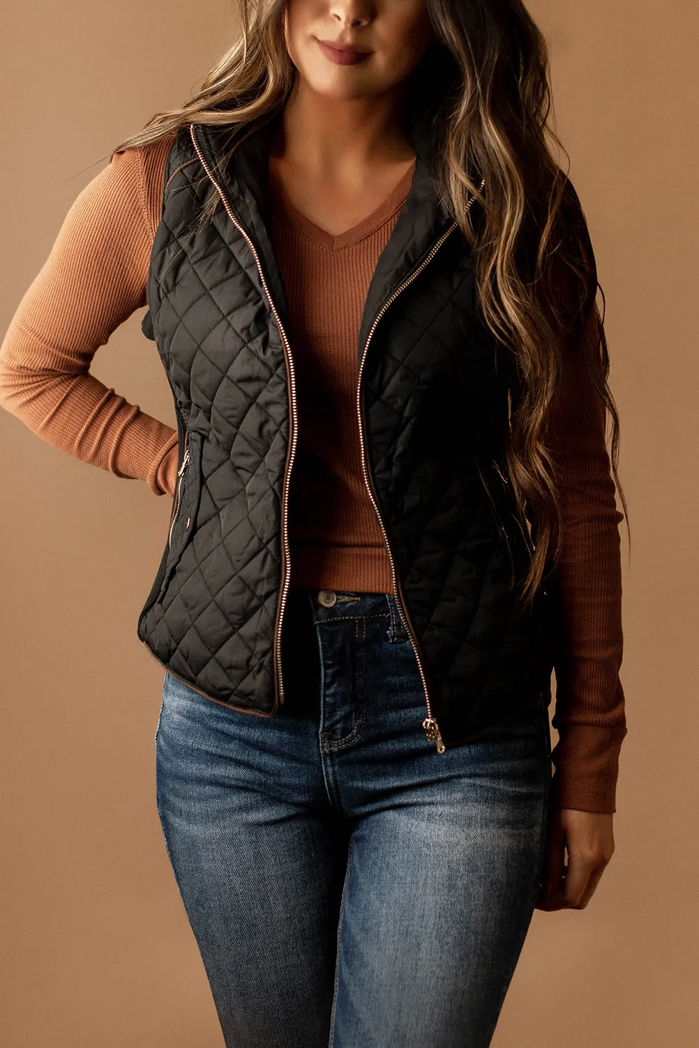 Between Us Quilted Vest (Olive)