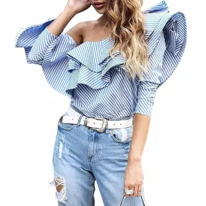 Big Ruffle One Shouldered Blouse