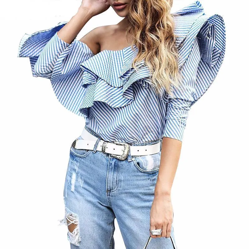 Big Ruffle One Shouldered Blouse