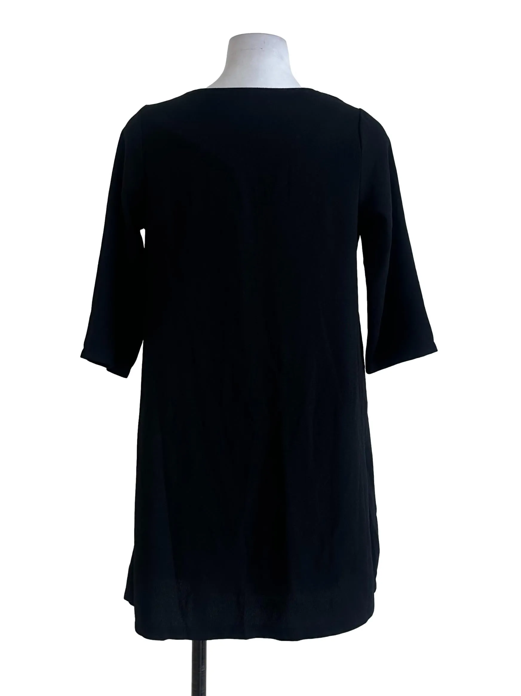 Black Plain V Neck Top