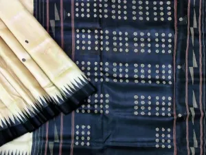 Black With Kumbha And Butty Design Tussar Silk Saree