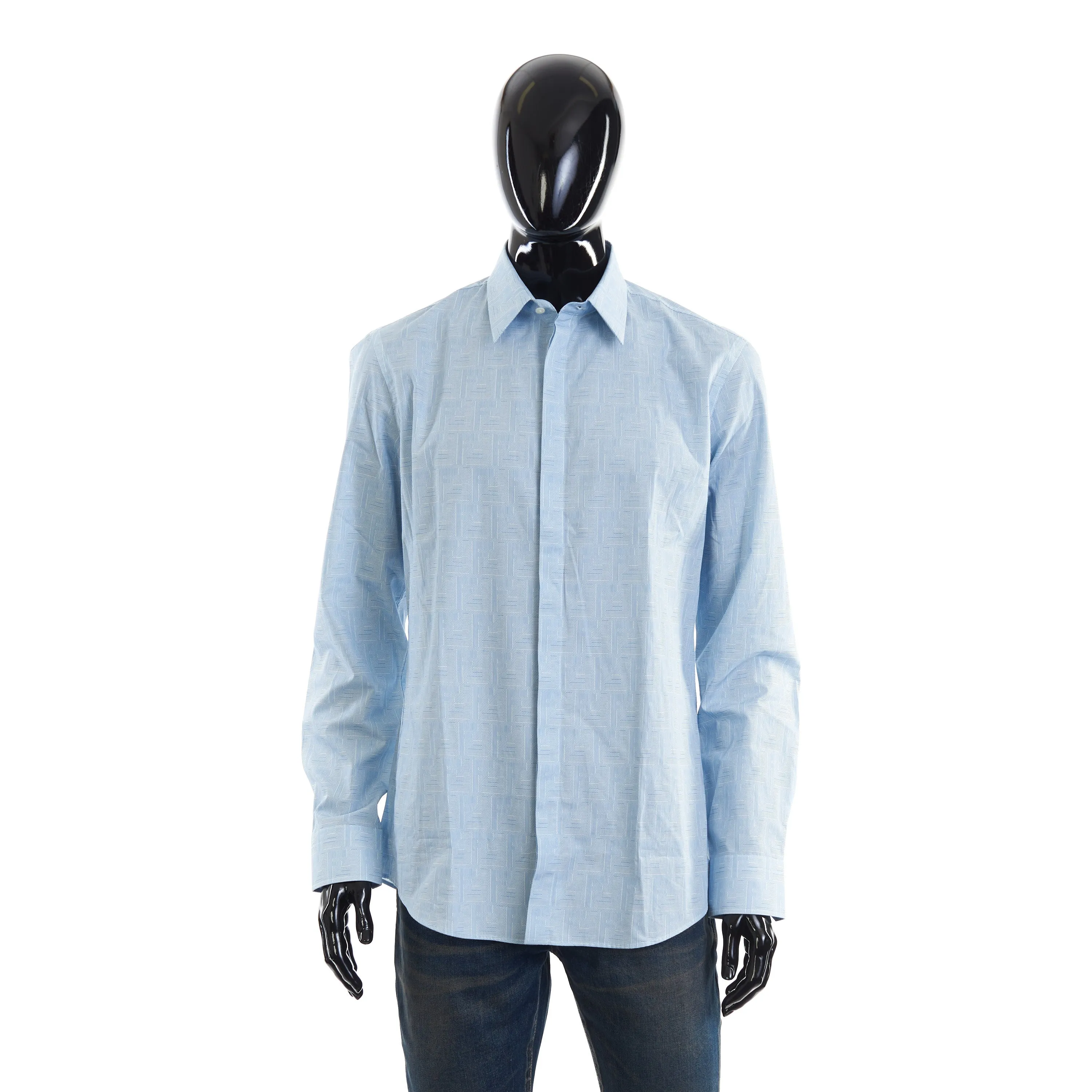 Blue Fendi Shadow Motif Shirt