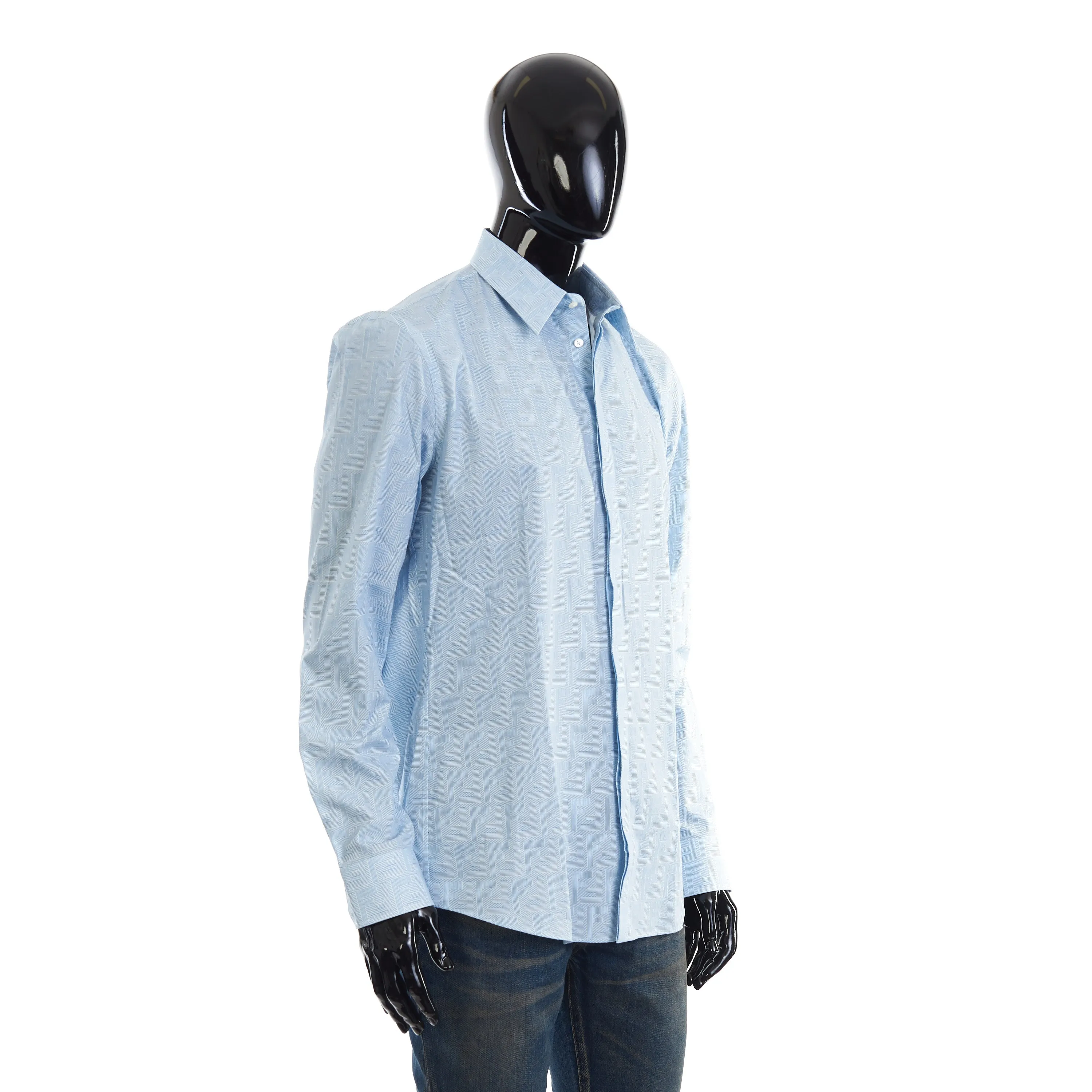 Blue Fendi Shadow Motif Shirt