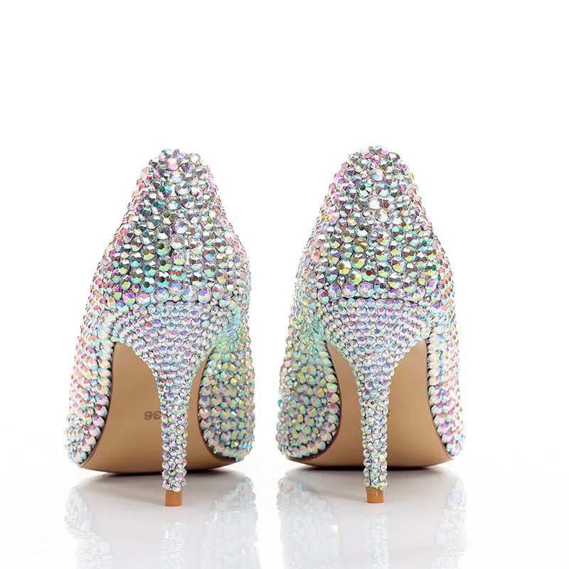 Bowknot Princess Rhinestone High Heels Stiletto Pumps