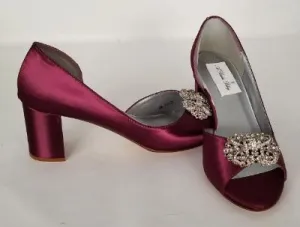 Burgundy Wedding Shoes with Vintage Style Design