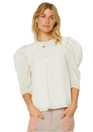 Coco Puff Sleeve Popover Blouse