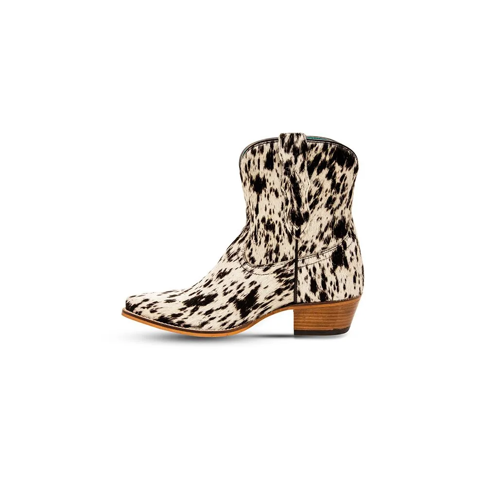 COW BOW WESTERN HAIRON LEATHER BOOTIES