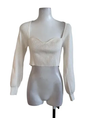 Cream White Knit Top