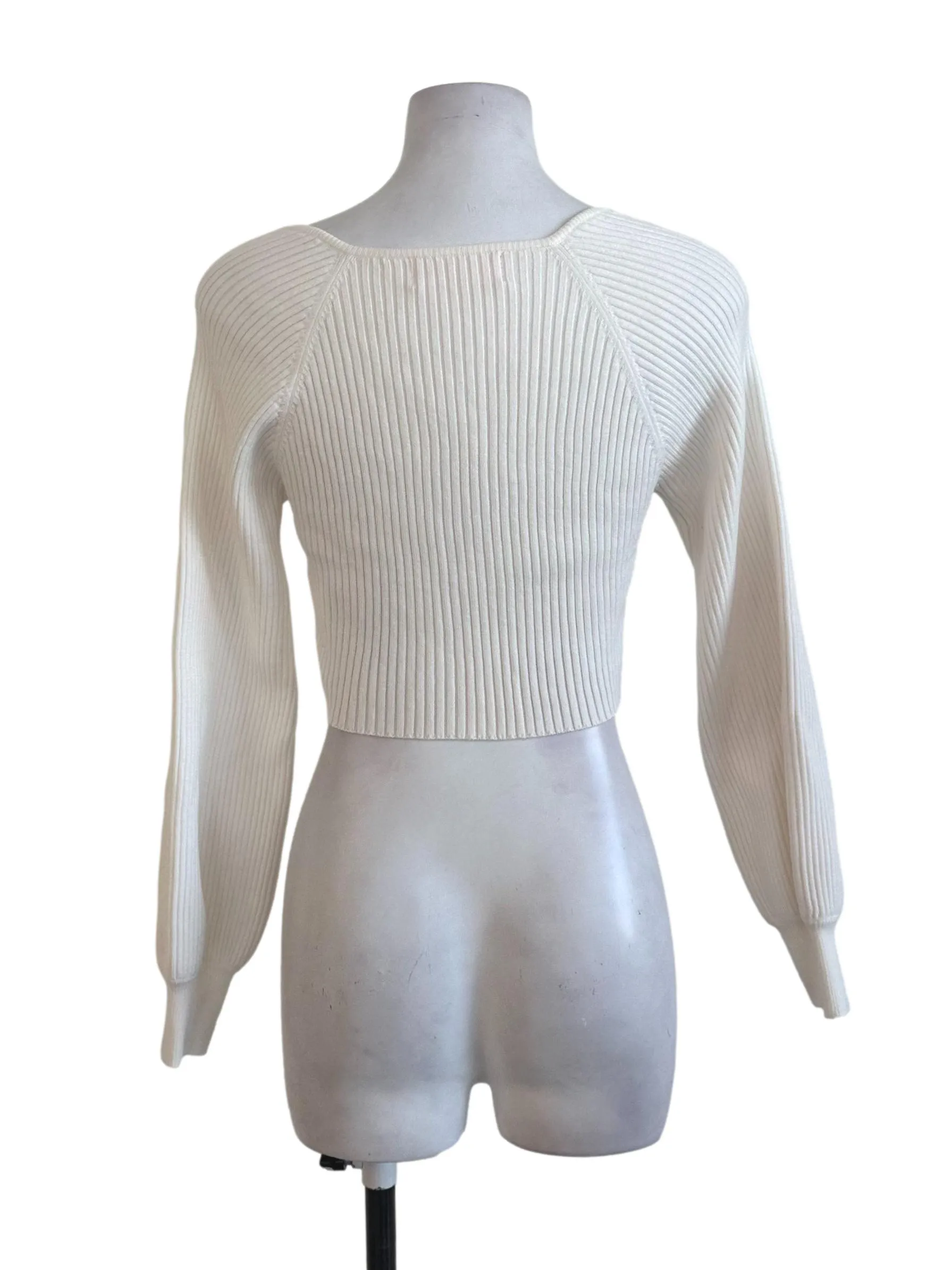 Cream White Knit Top