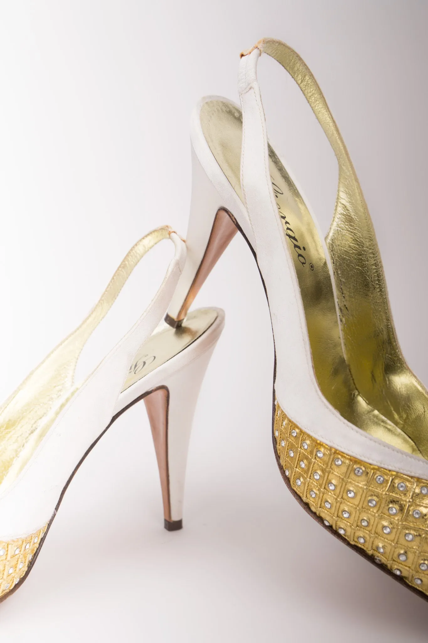 Crystal Lamé Slingback Heels