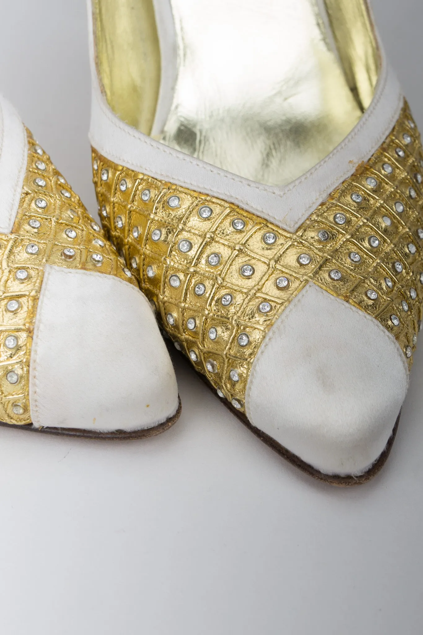 Crystal Lamé Slingback Heels