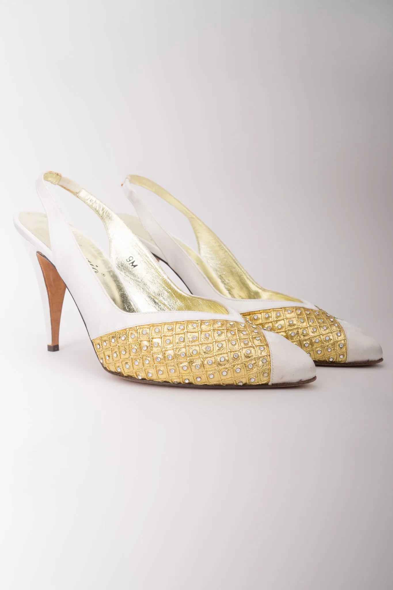 Crystal Lamé Slingback Heels