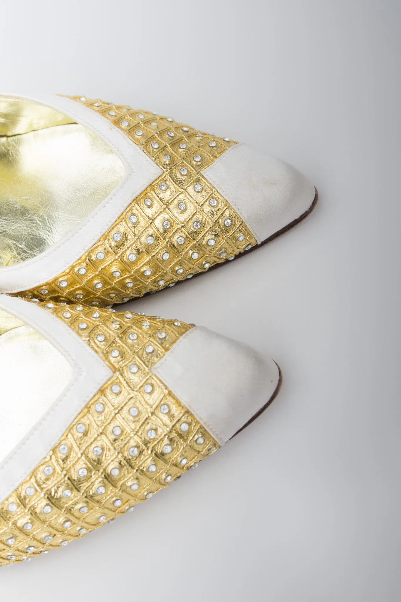 Crystal Lamé Slingback Heels