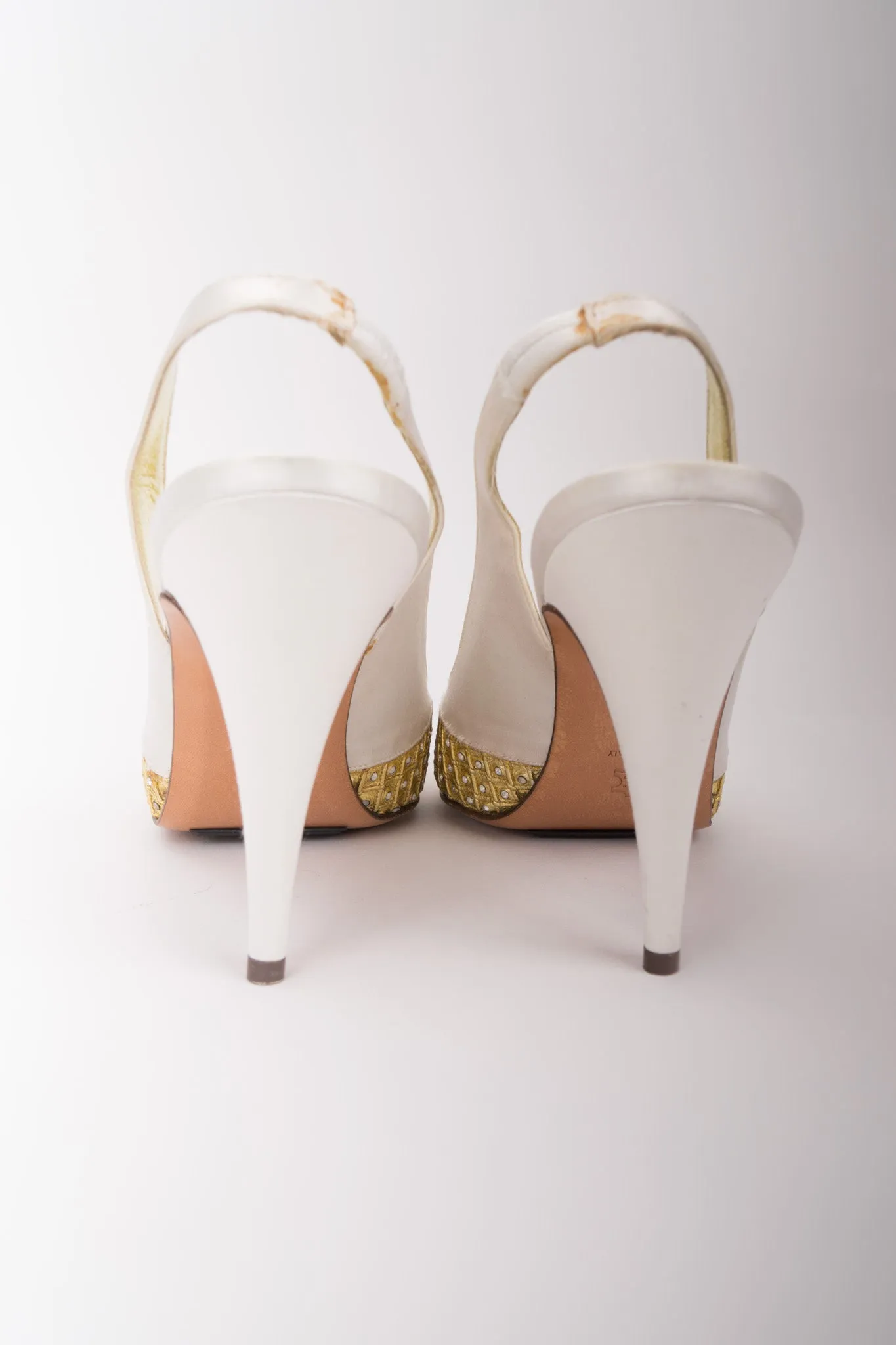 Crystal Lamé Slingback Heels