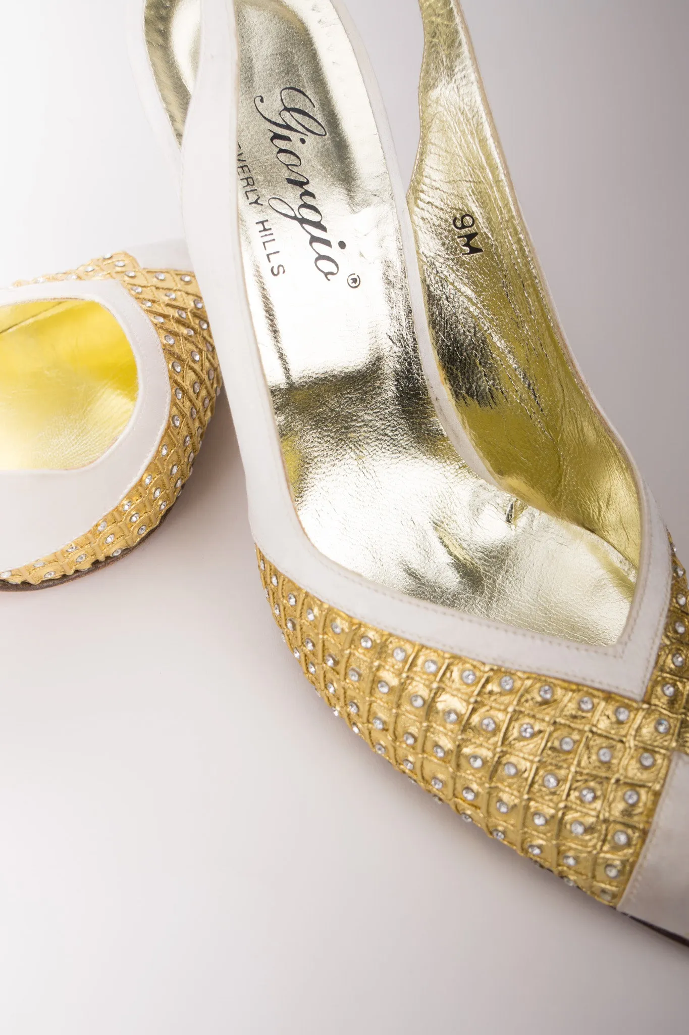 Crystal Lamé Slingback Heels