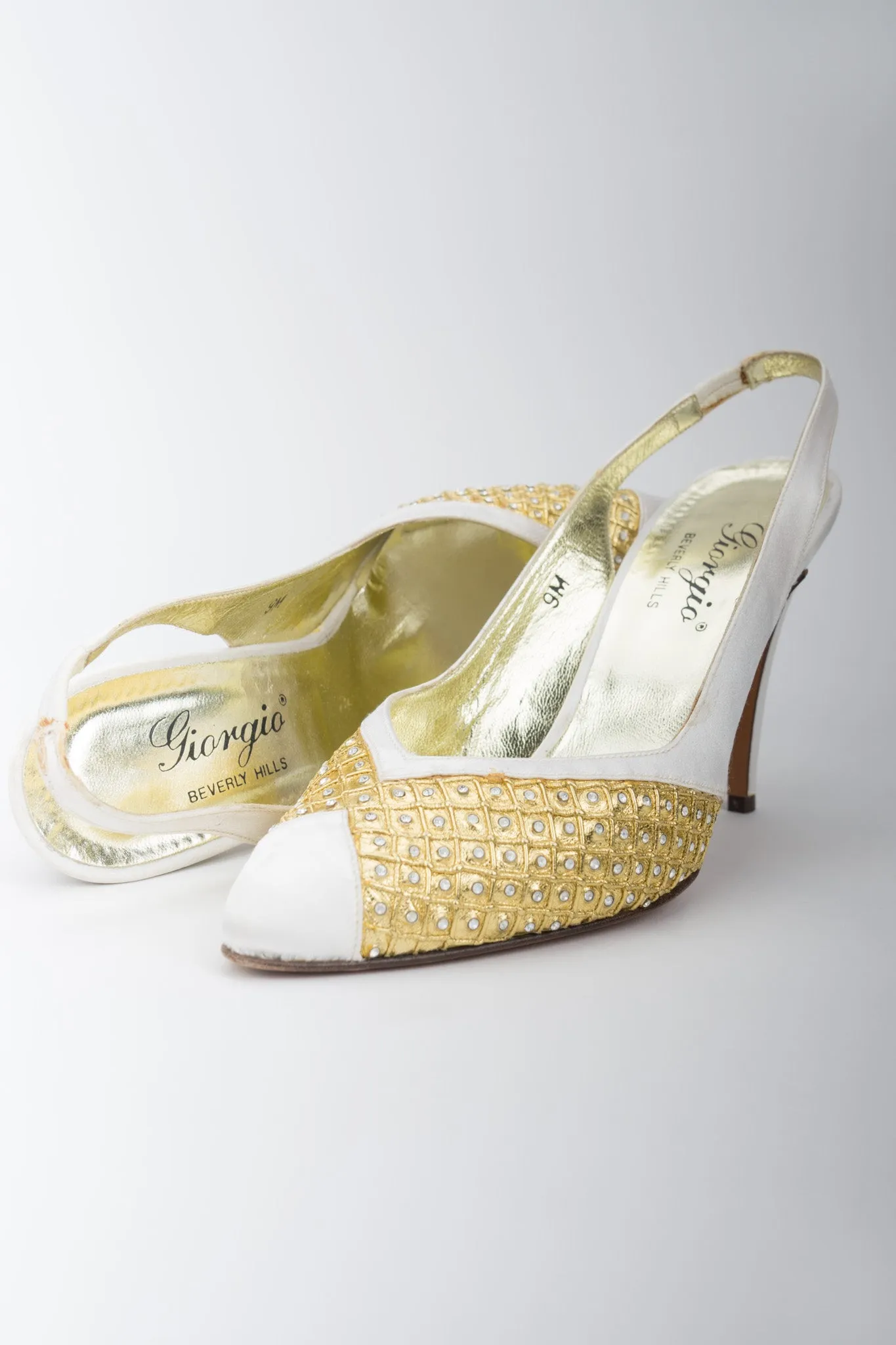 Crystal Lamé Slingback Heels