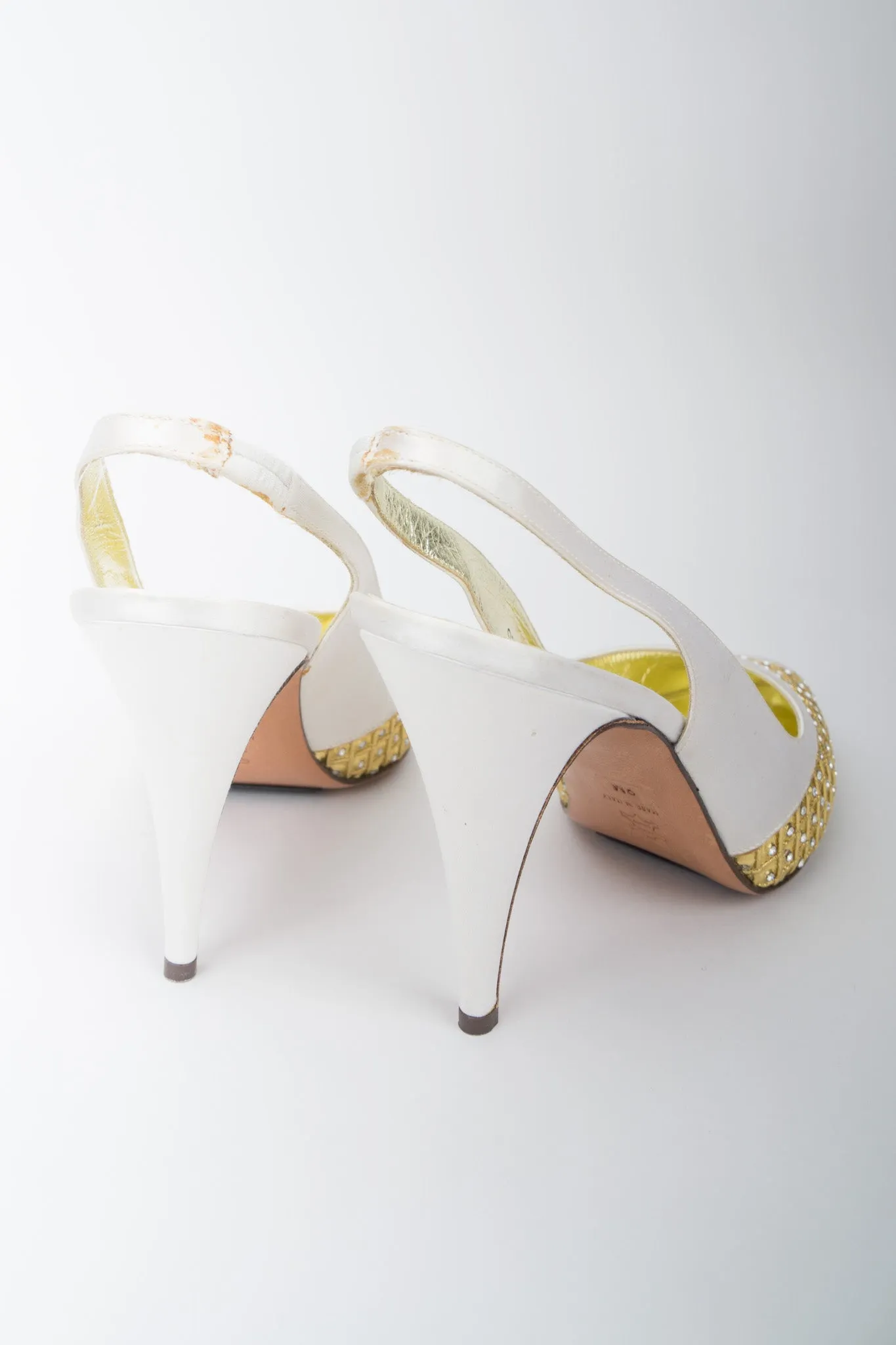 Crystal Lamé Slingback Heels