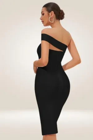 Delicate Diva High Slit Off The Shoulder Bodycon Dress