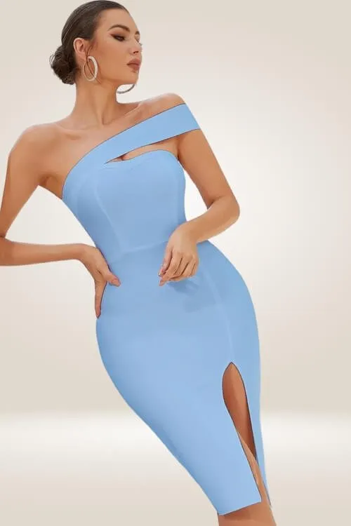 Delicate Diva High Slit Off The Shoulder Bodycon Dress
