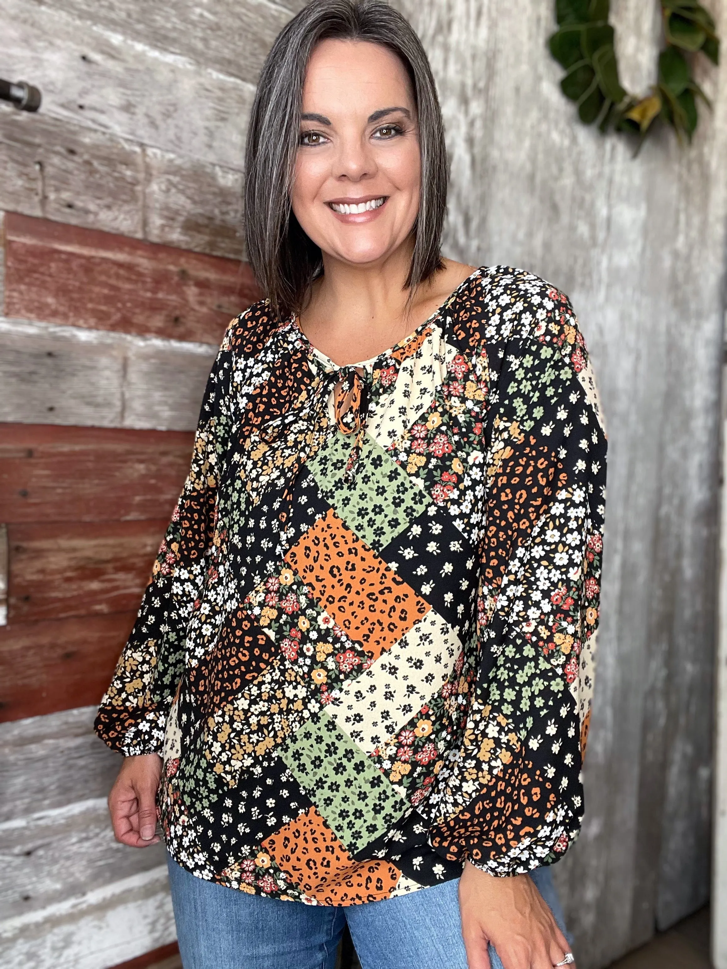 Ditsy Floral Patchwork Blouse