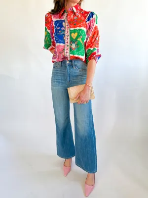 Edie Scarf Print Blouse