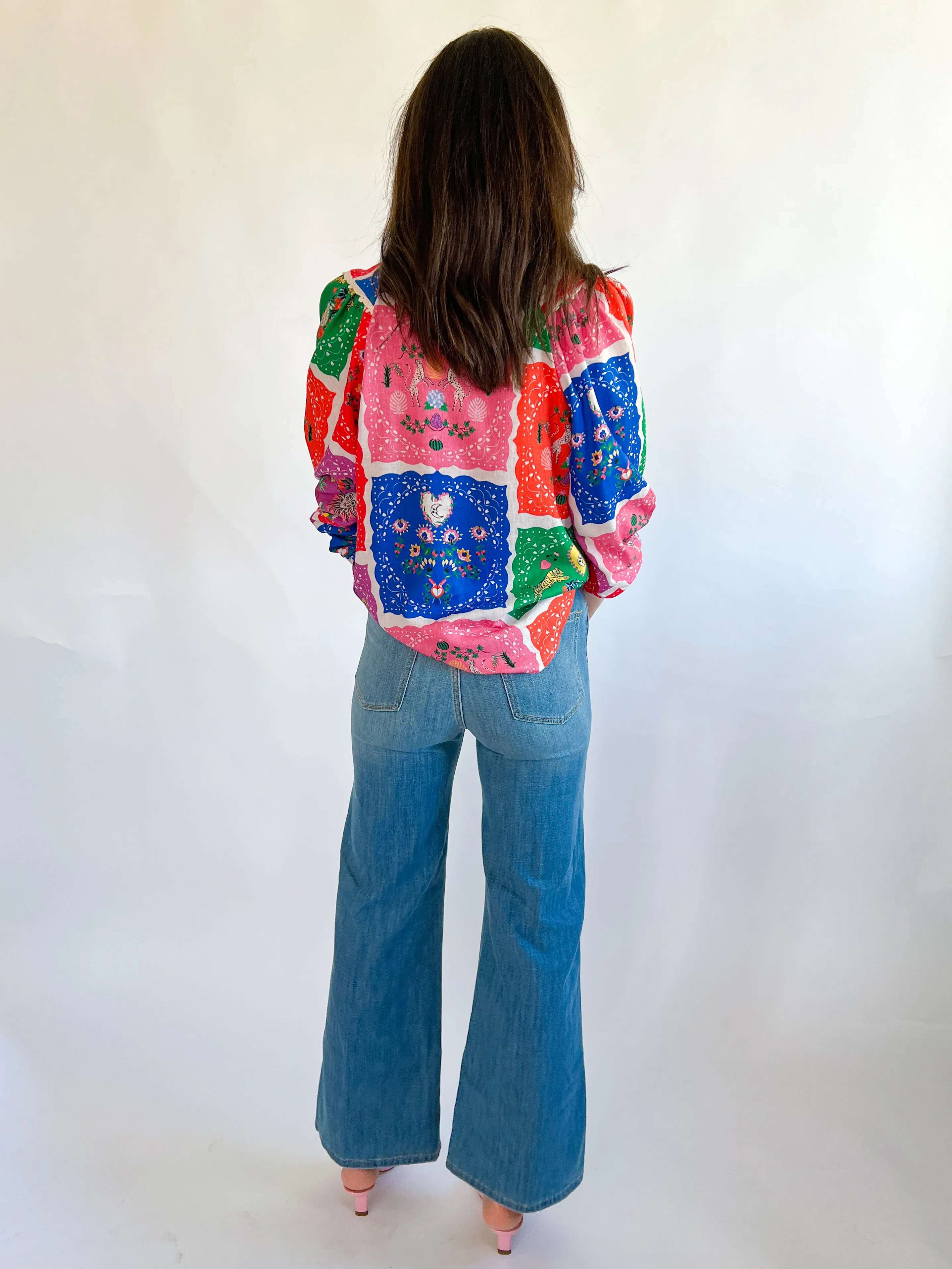 Edie Scarf Print Blouse
