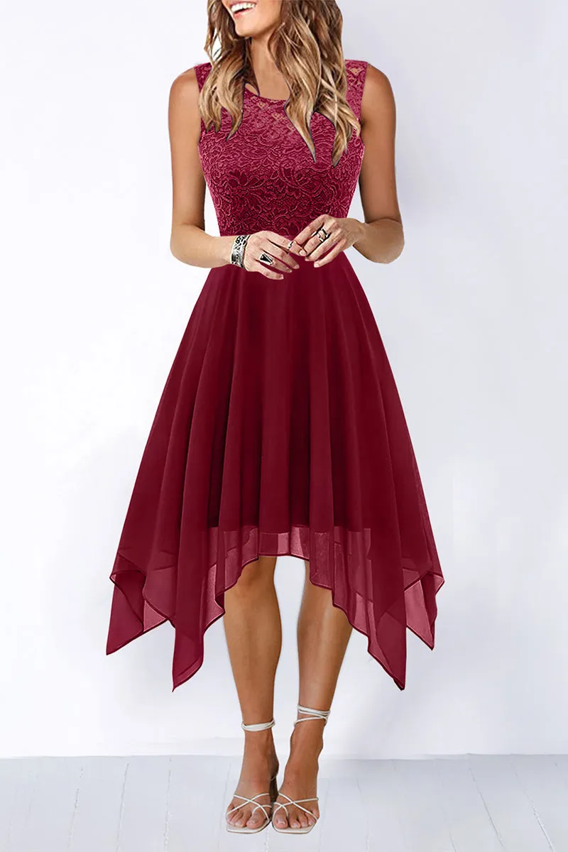 Elegant Formal Solid Asymmetrical O Neck Evening Dress Dresses