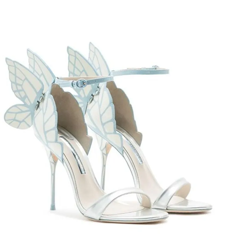 Embroidered Satin Butterfly High Heeled