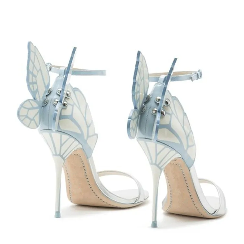 Embroidered Satin Butterfly High Heeled