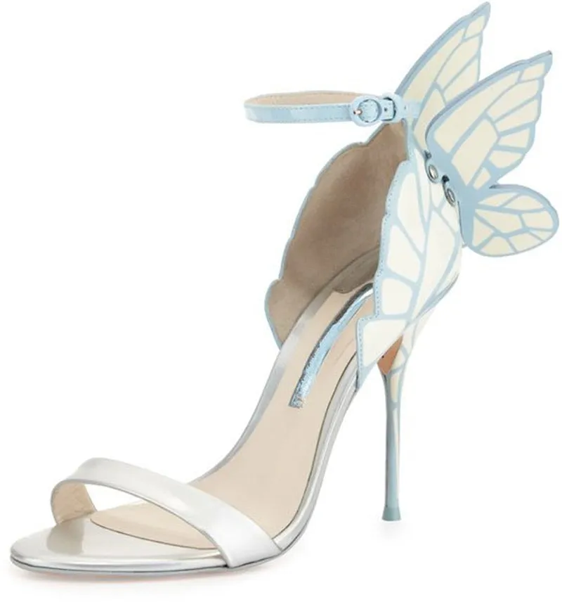 Embroidered Satin Butterfly High Heeled