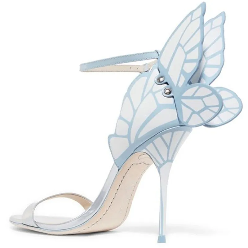 Embroidered Satin Butterfly High Heeled