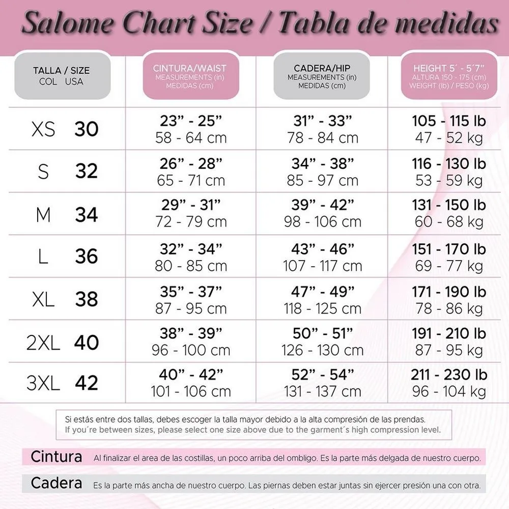 Faja Salome 523-2 High Back Thick Straps Body Shaper compression Butt Lifter Shorts -  High compression Line